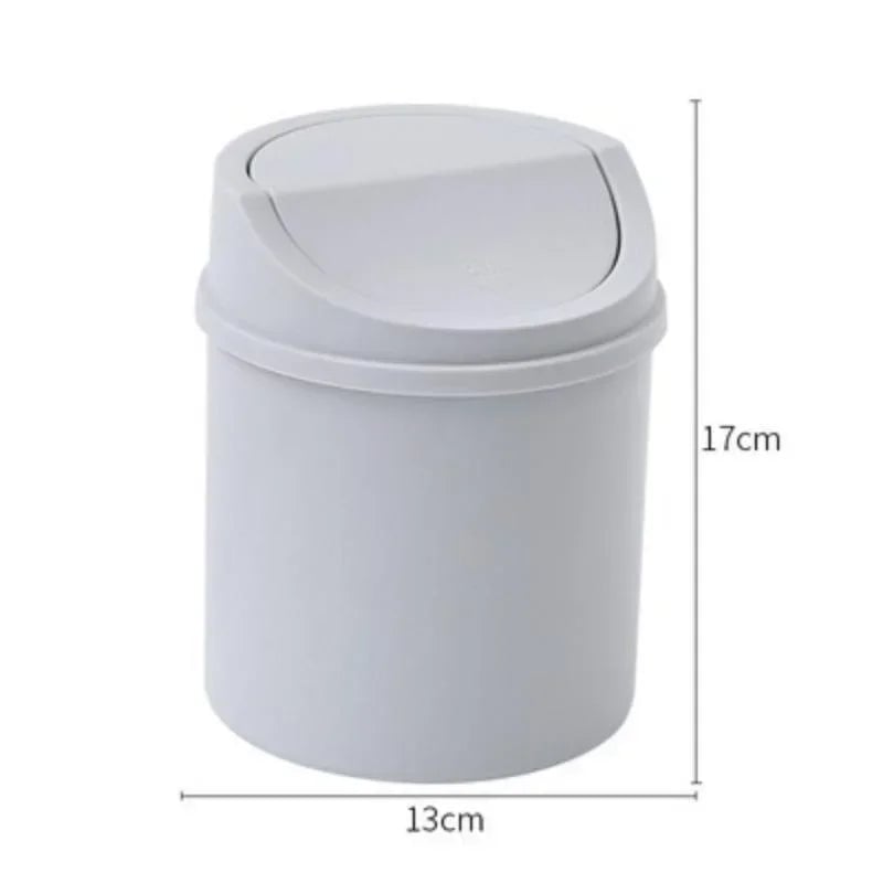 Mini Desktop Trash Can with Lid - Small Office Desk Waste Bin