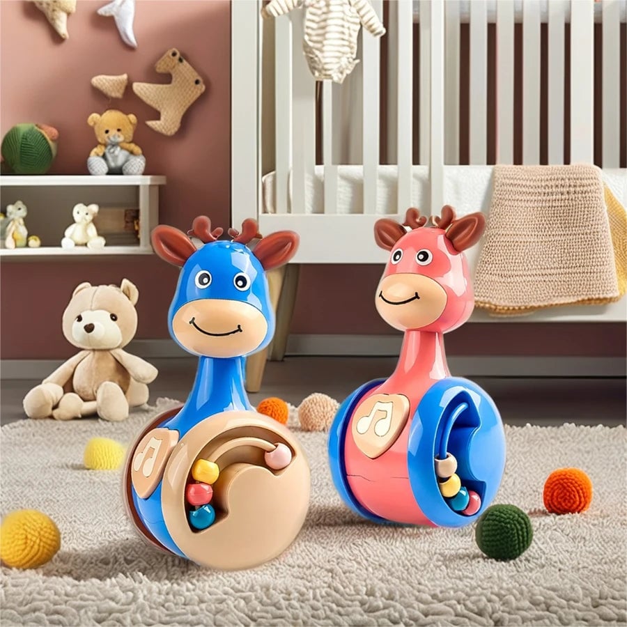 Fawn Sliding Tumbler Rattle - Educational Baby Toy with Sound