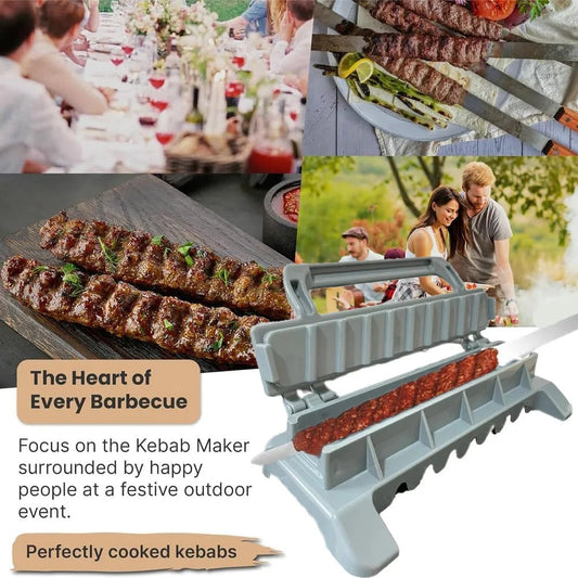 Single Row Kebab Maker Machine - Reusable Plastic BBQ Skewer Press