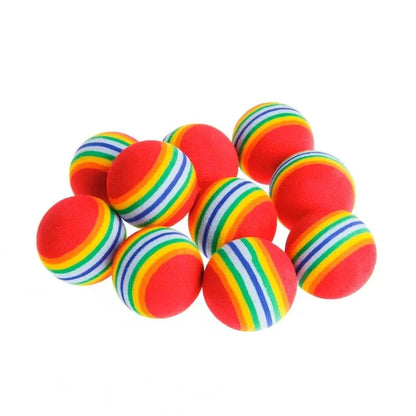 Rainbow Interactive Cat Ball Toys - Rattle Scratch Chew Training