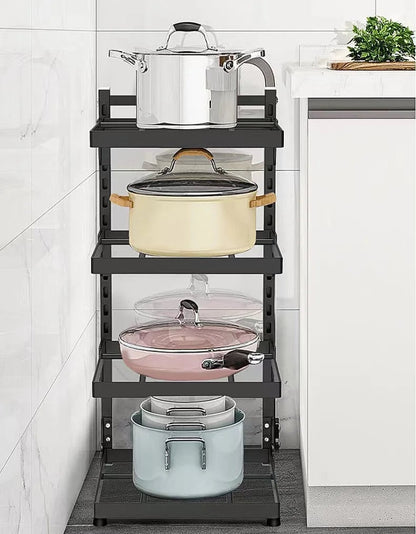 Adjustable Multi-Layer Kitchen Sink Storage Rack Pot Organizer