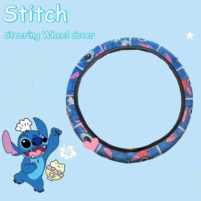 15 Inch Disney Stitch Steering Wheel Cover Universal Fit Kawaii