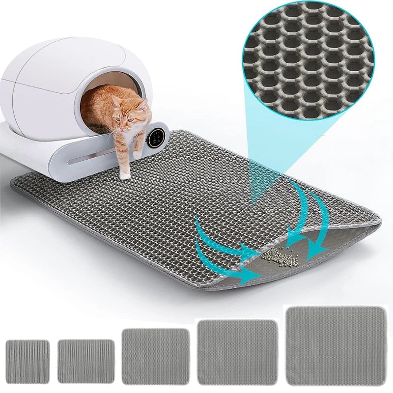 Large Waterproof Double Layer Cat Litter Mat Non-Slip Trapping Pad