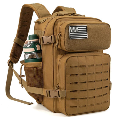 25L MOLLE Tactical Backpack with Bottle Holder - EDC Hiking Gym