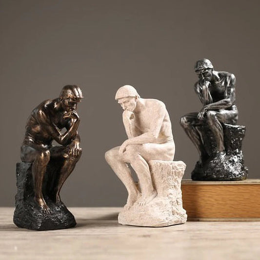 Nordic Minimalist Thinker Statue Resin Sandstone Office Decor Gift
