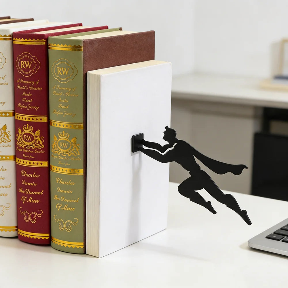Superhero Bookend,Floating Bookshelf for Book Lovers