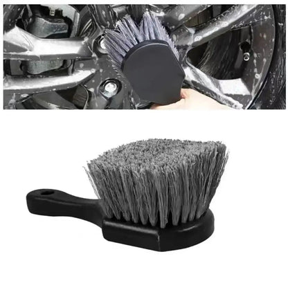 Car Wheel Detail Brush Set - Short Handle Tire Rim Cleaning Kit