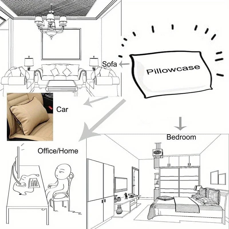 Home Sweet Home Rectangular Throw Pillow Cover - Sofa Bedroom Cushion