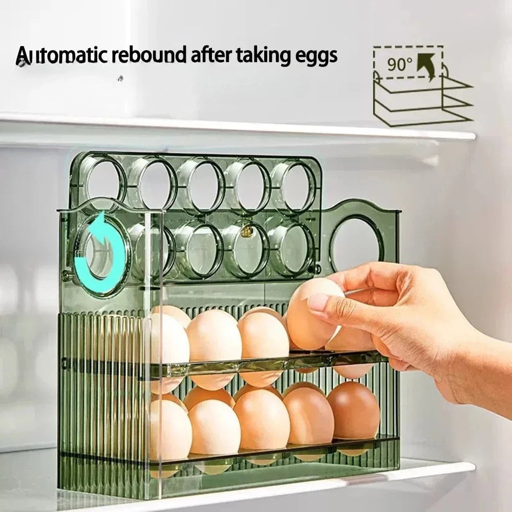 3-Tier Kitchen Egg Storage Container - Large Capacity Refrigerator