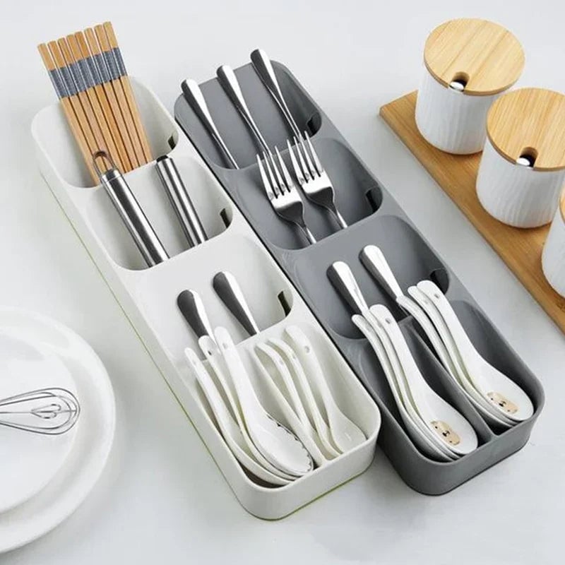 Kitchen Drawer Organizer Tray - Cutlery Storage Box Silverware