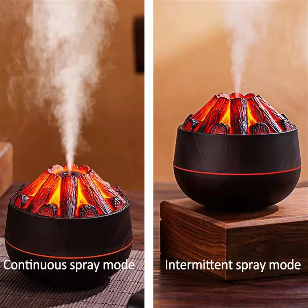 300ml Charcoal Flame Ultrasonic Humidifier Aromatherapy Diffuser