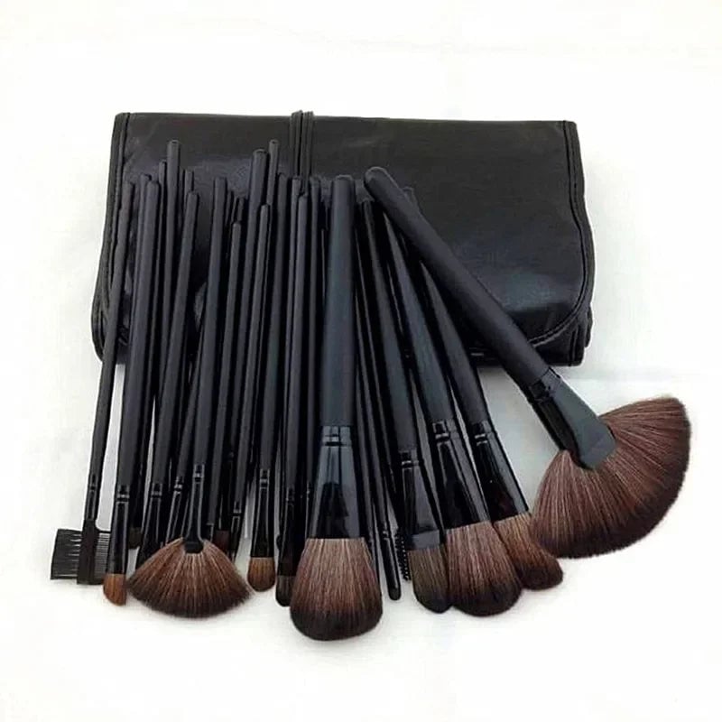 24-Piece Professional Makeup Brush Set - Foundation Eyebrow Powder