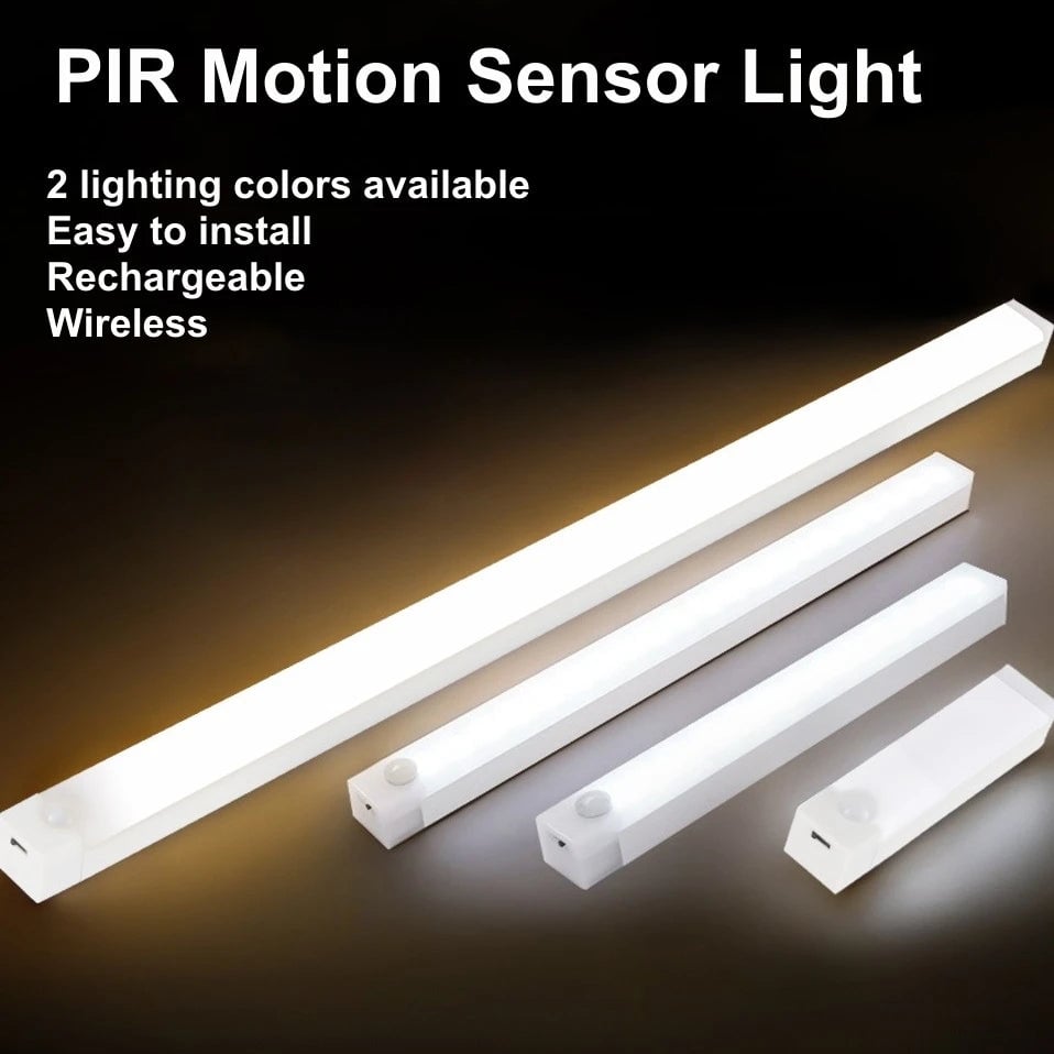 USB Rechargeable PIR Motion Sensor LED Cabinet Light Wireless