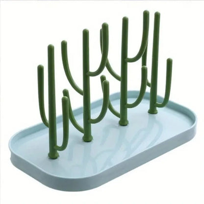 Tree Shaped Baby Bottle Drying Rack with Dust Proof Cover Holder