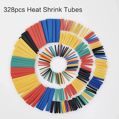 164/328PCS 2:1 Heat Shrink Tubing Kit 5 Colors 8 Sizes Wire Cable