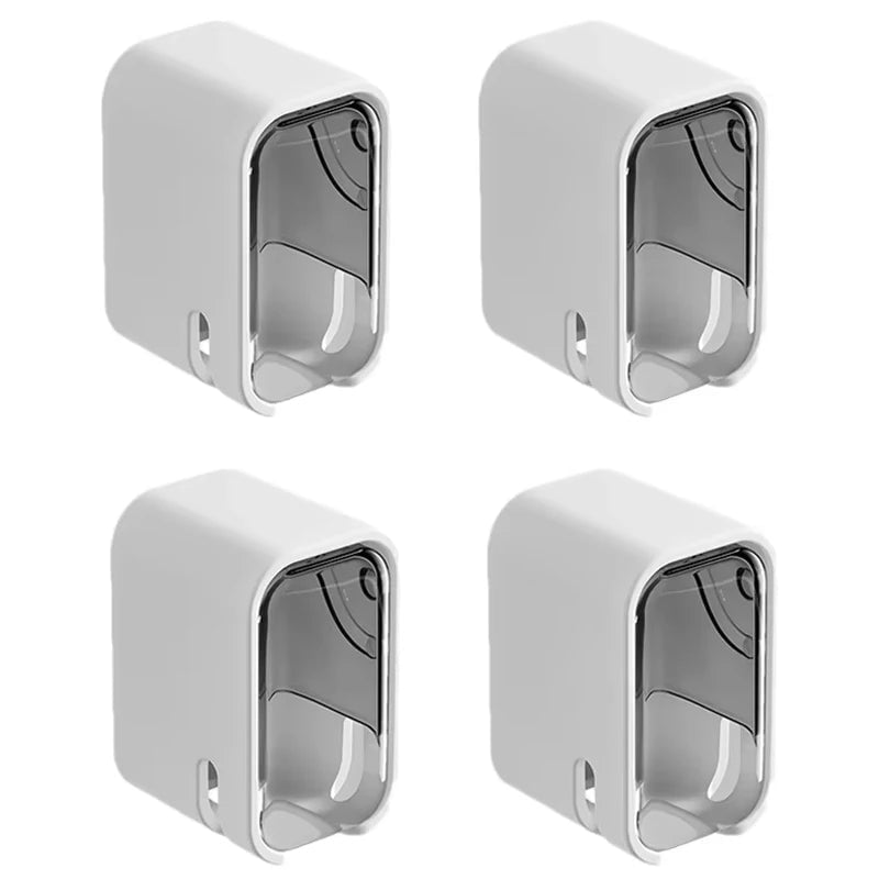 2PCS Wall Mounted Flip-Top Toothbrush Holder Dustproof Storage Rack