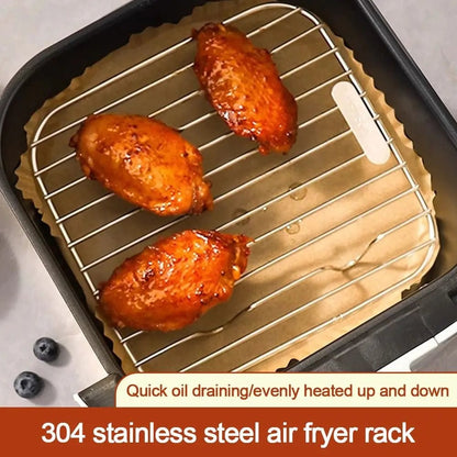 304 Stainless Steel Round Cooking Rack with Feet - Air Fryer BBQ