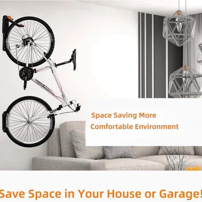 Foldable Vertical Bicycle Wall Mount Rack - MTB Storage Hanger