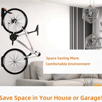 Foldable Vertical Bicycle Wall Mount Rack - MTB Storage Hanger