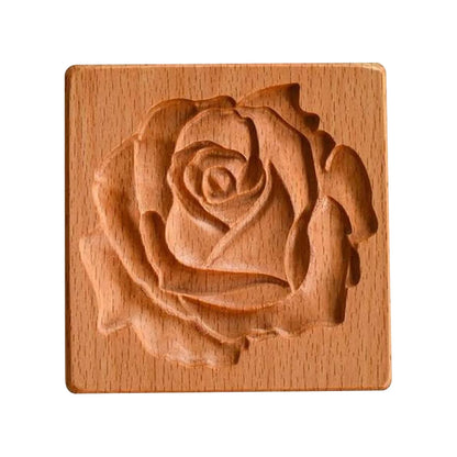 Wooden Cookie Cutter Baking Mold Press Stamps Gingerbread DIY Tool