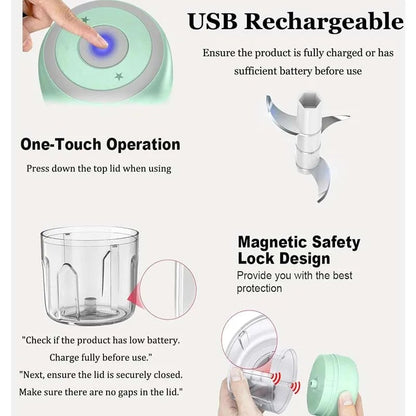 250ml USB Electric Garlic Mincer Chopper Food Processor Kitchen