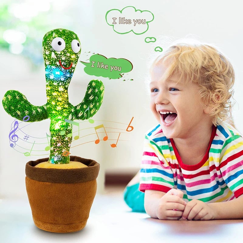 Dancing Cactus Plush Toy - 120 Songs USB Battery Voice Repeat Speaker