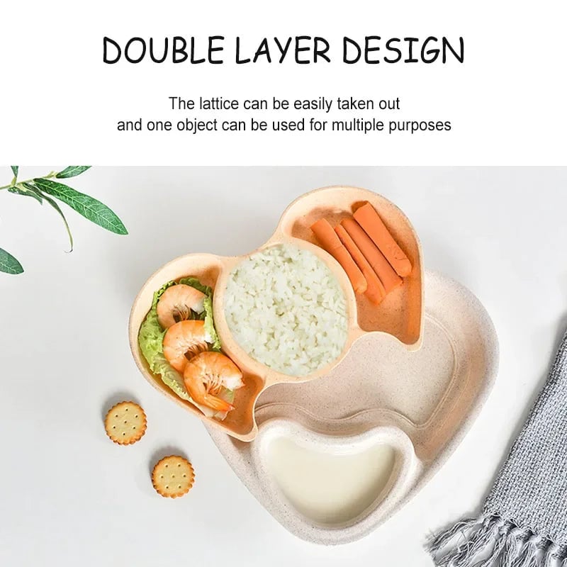 BPA-Free Suction Plates with Dividers - Stackable Toddler Dishes