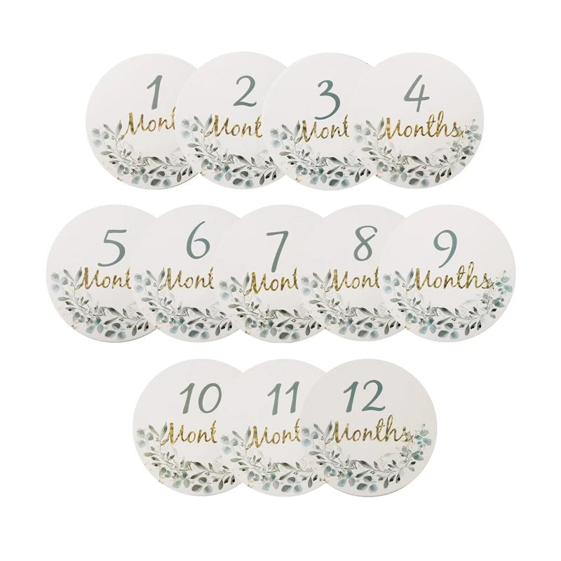 Wooden Baby Milestone Number Cards Monthly Newborn Photography Props