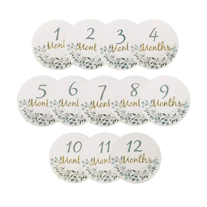 Wooden Baby Milestone Number Cards Monthly Newborn Photography Props