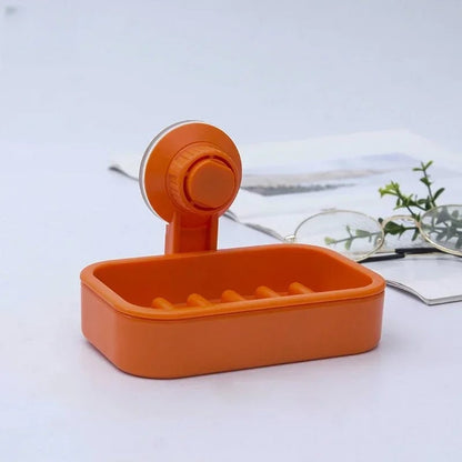 Suction Cup Soap Holder Box - Waterproof Bathroom Storage Tray
