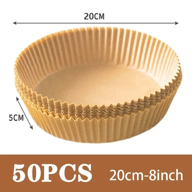 50Pcs Non-Stick Round Air Fryer Paper Liners Disposable Baking