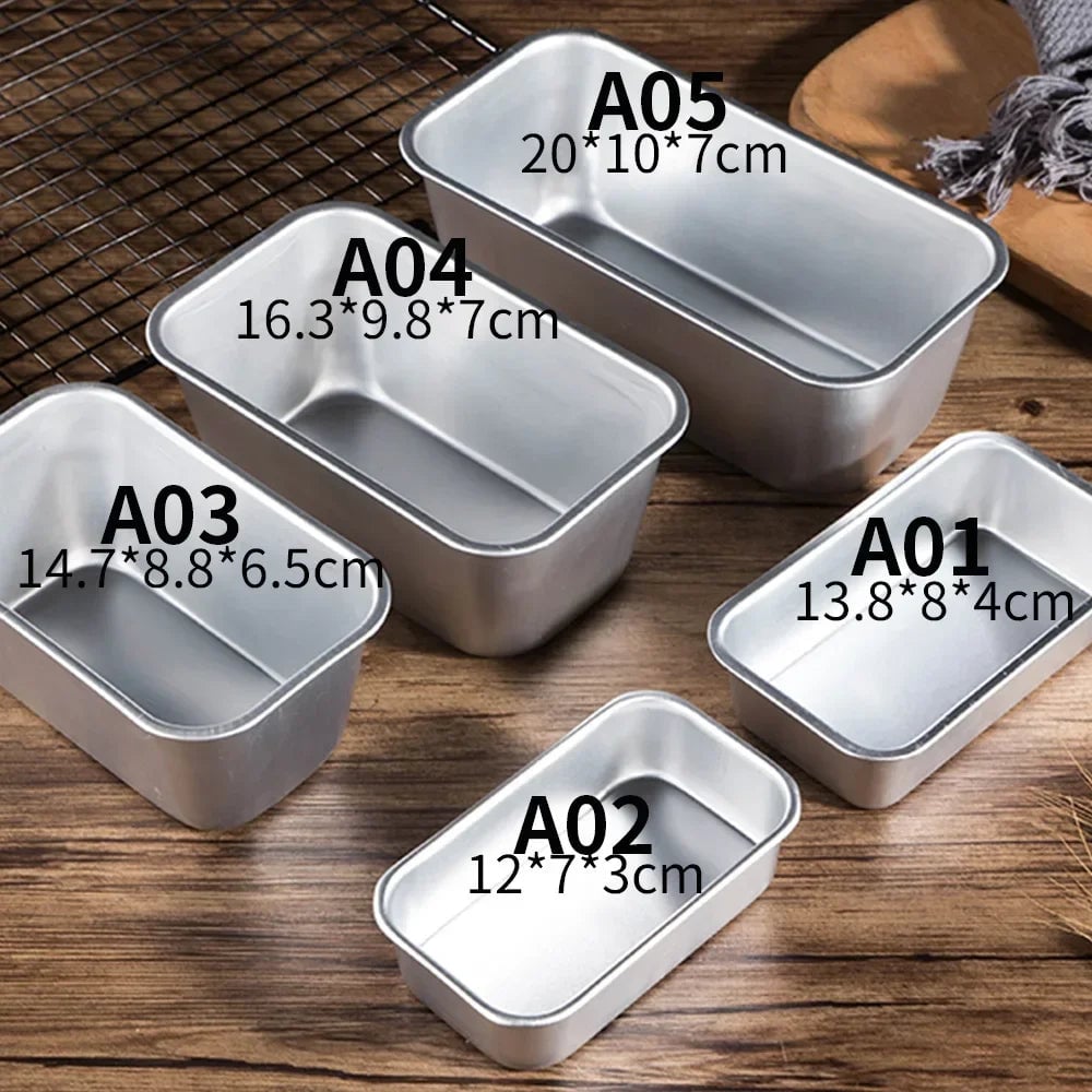 5-Size Non-Stick Aluminium Loaf Pan Set Rectangle Baking Molds
