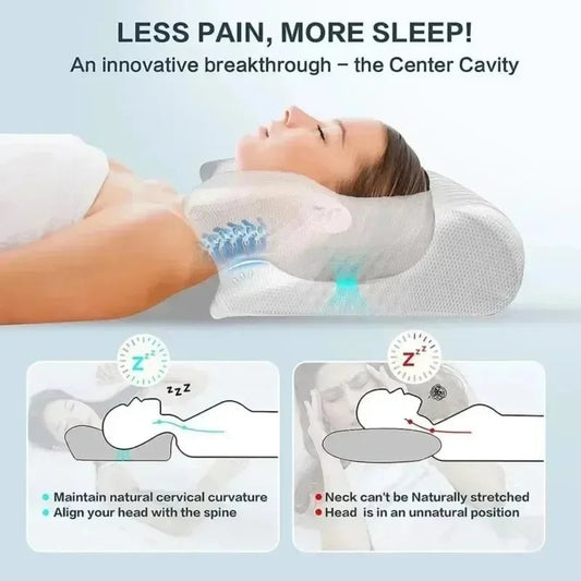Butterfly Memory Foam Contour Pillow for Neck Pain Relief & Support