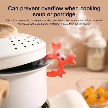 Crab Shaped Silicone Utensil Rest Anti-Overflow Countertop Holder