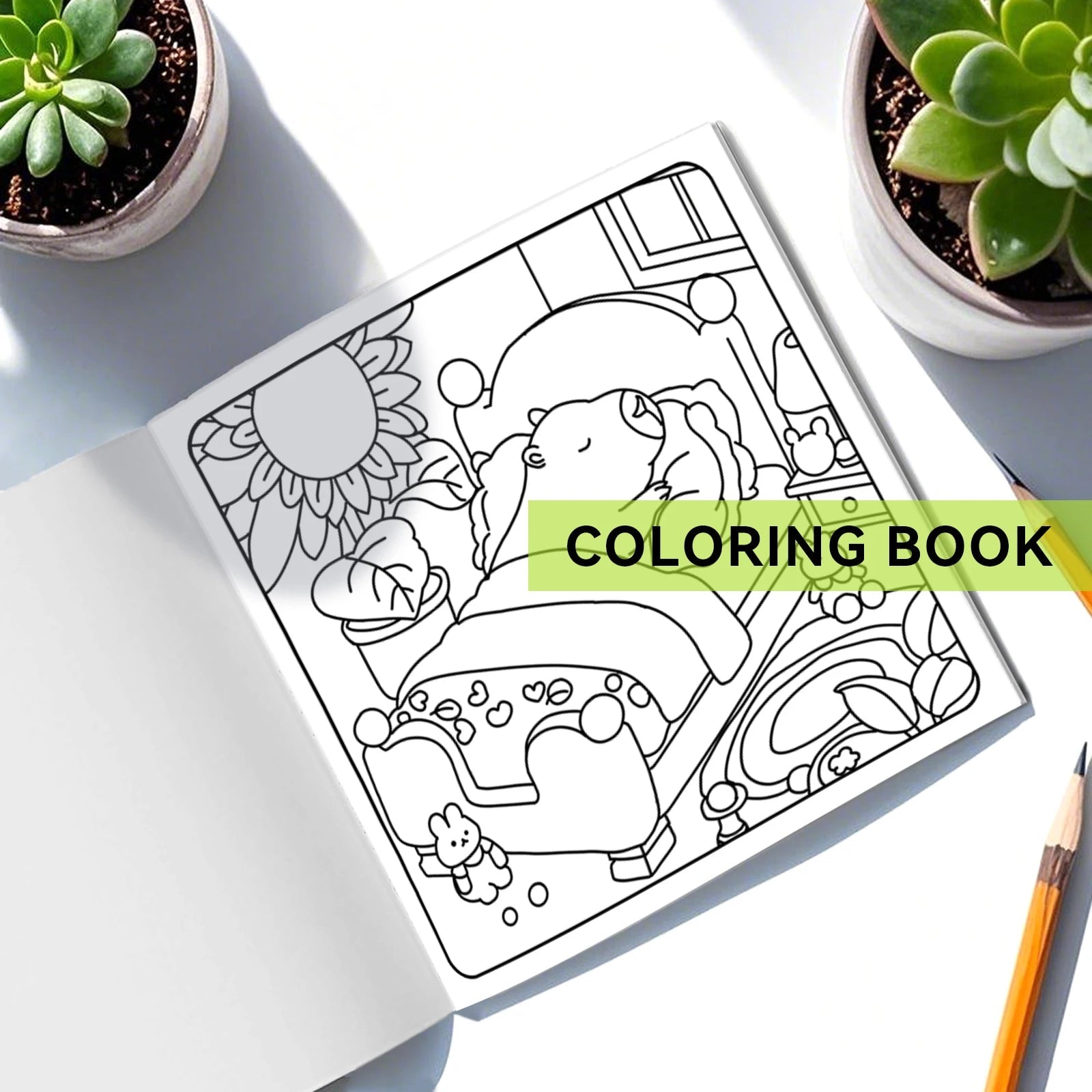 CAPYCUTIES Bold-Easy Patterns Adult Coloring Book - Cute Drawing Gift