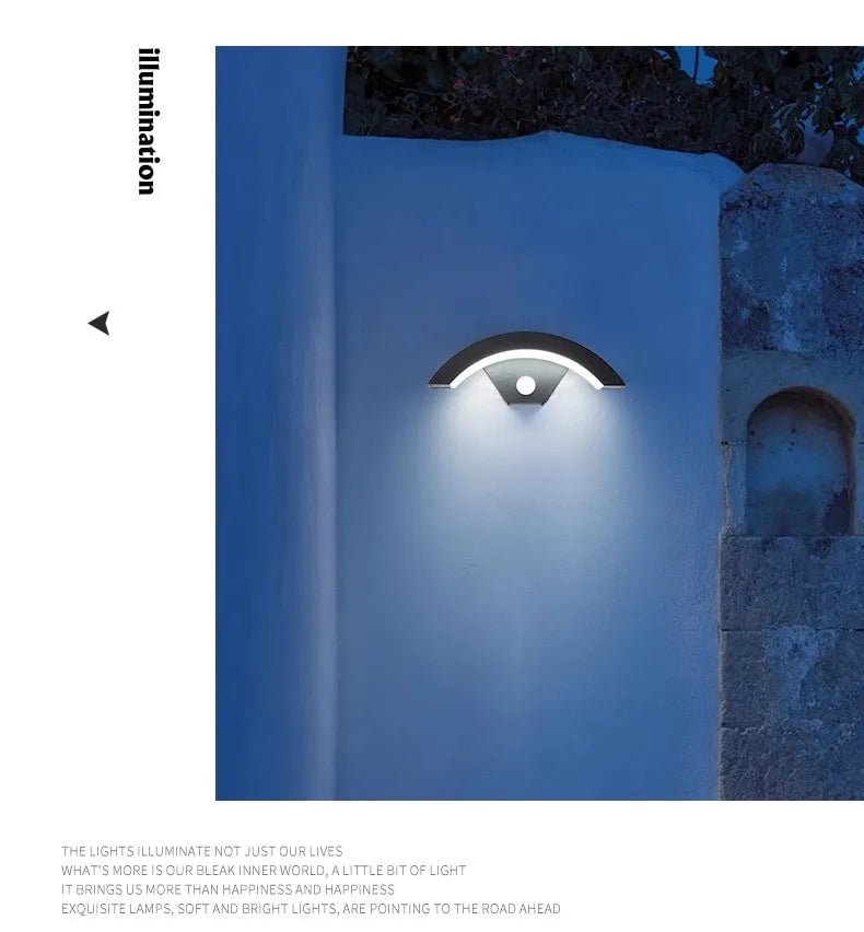 18W LED Motion Sensor Wall Light Waterproof Outdoor Aluminum AC86-265V