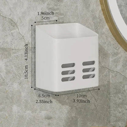 No Drill Wall Mount Bathroom Organizer Shelf Makeup Storage Rack