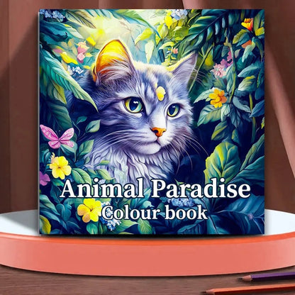 Adult Coloring Book Animals Cats Flowers Therapeutic Art Therapy