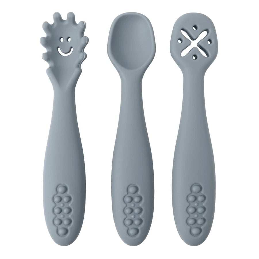 3-Piece Baby Learning Spoons Set - Toddler Self-Feeding Utensils