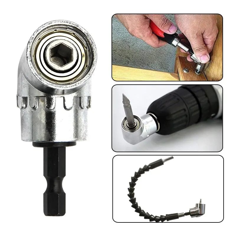 105° Right Angle Drill Attachment - Corner Access Screwdriver Extension