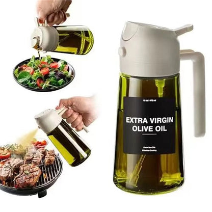470ml Glass Oil Sprayer - 2-in-1 Olive Oil Dispenser & Spray Bottle