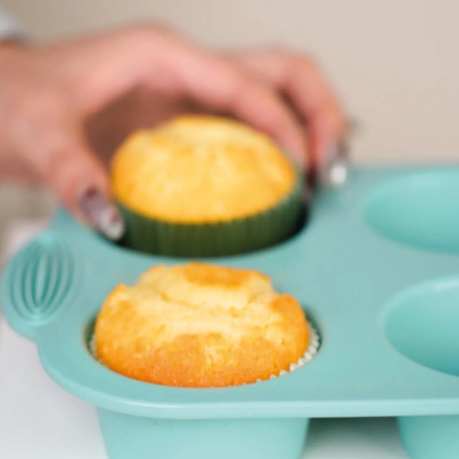 6 Cup Silicone Muffin Pan Non-Stick Baking Tray Cupcake Mold