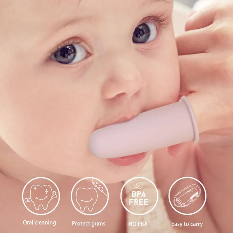 Silicone Baby Finger Toothbrush - Newborn Oral Care Cleaning Brush