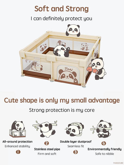 Panda Baby Playpen 4 Adjustable Sizes Activity Gym Safety Fence