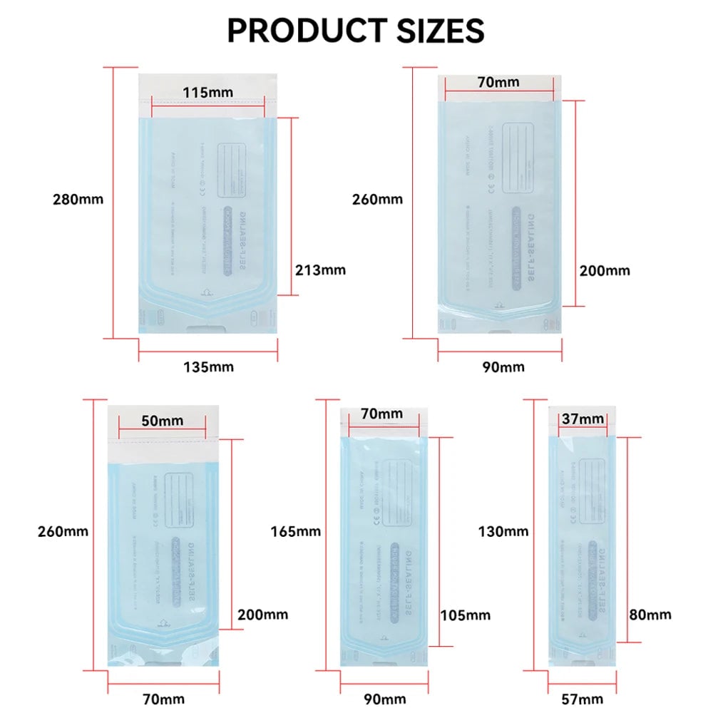 Self-Sealing Sterilization Pouches 10/20PCS 5 Sizes Tattoo Supply