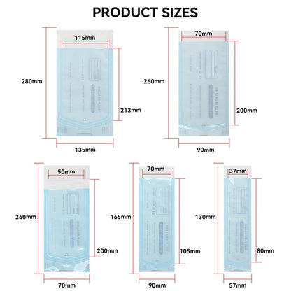 Self-Sealing Sterilization Pouches 10/20PCS 5 Sizes Tattoo Supply