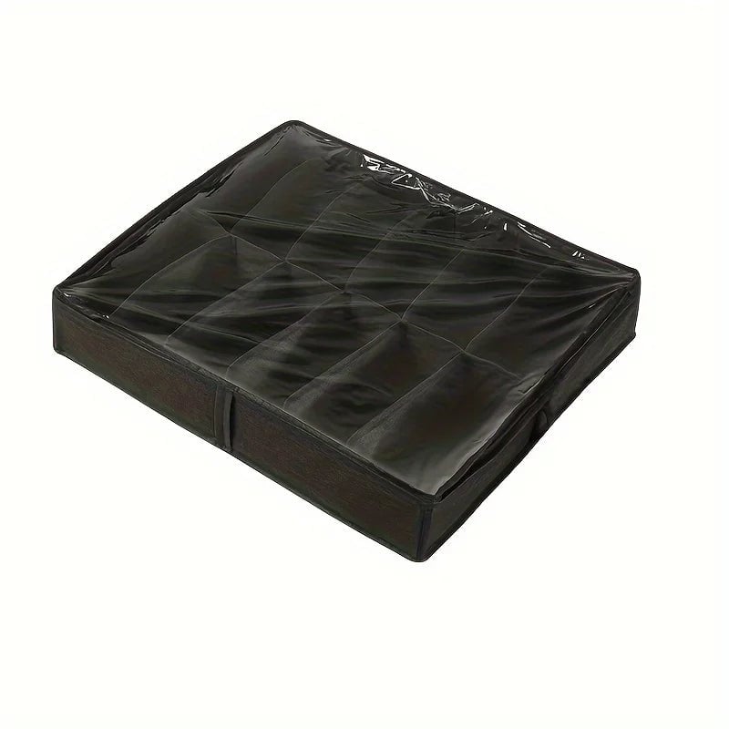 12 Compartment Foldable Transparent Shoe Storage Organizer Box