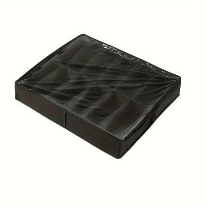 12 Compartment Foldable Transparent Shoe Storage Organizer Box