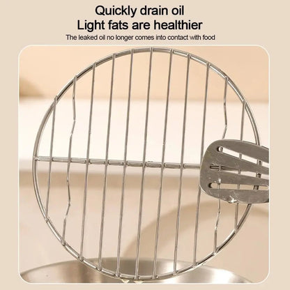304 Stainless Steel Round Cooking Rack with Feet - Air Fryer BBQ