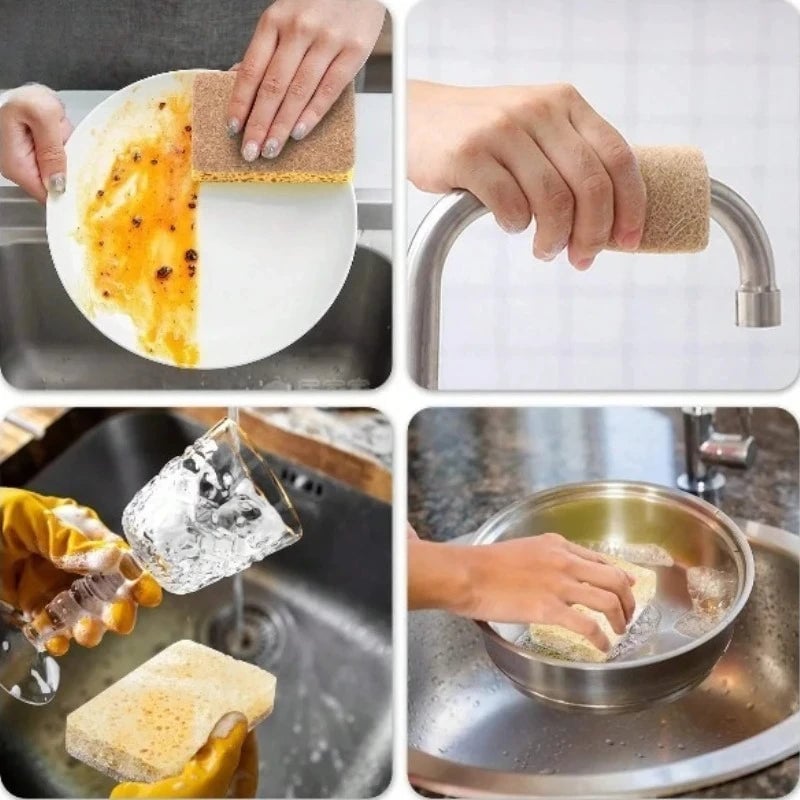 Biodegradable Cellulose Coconut Scrubbing Sponges - 6 Pack Eco